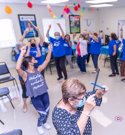 A participant concentrating during a therapeutic session